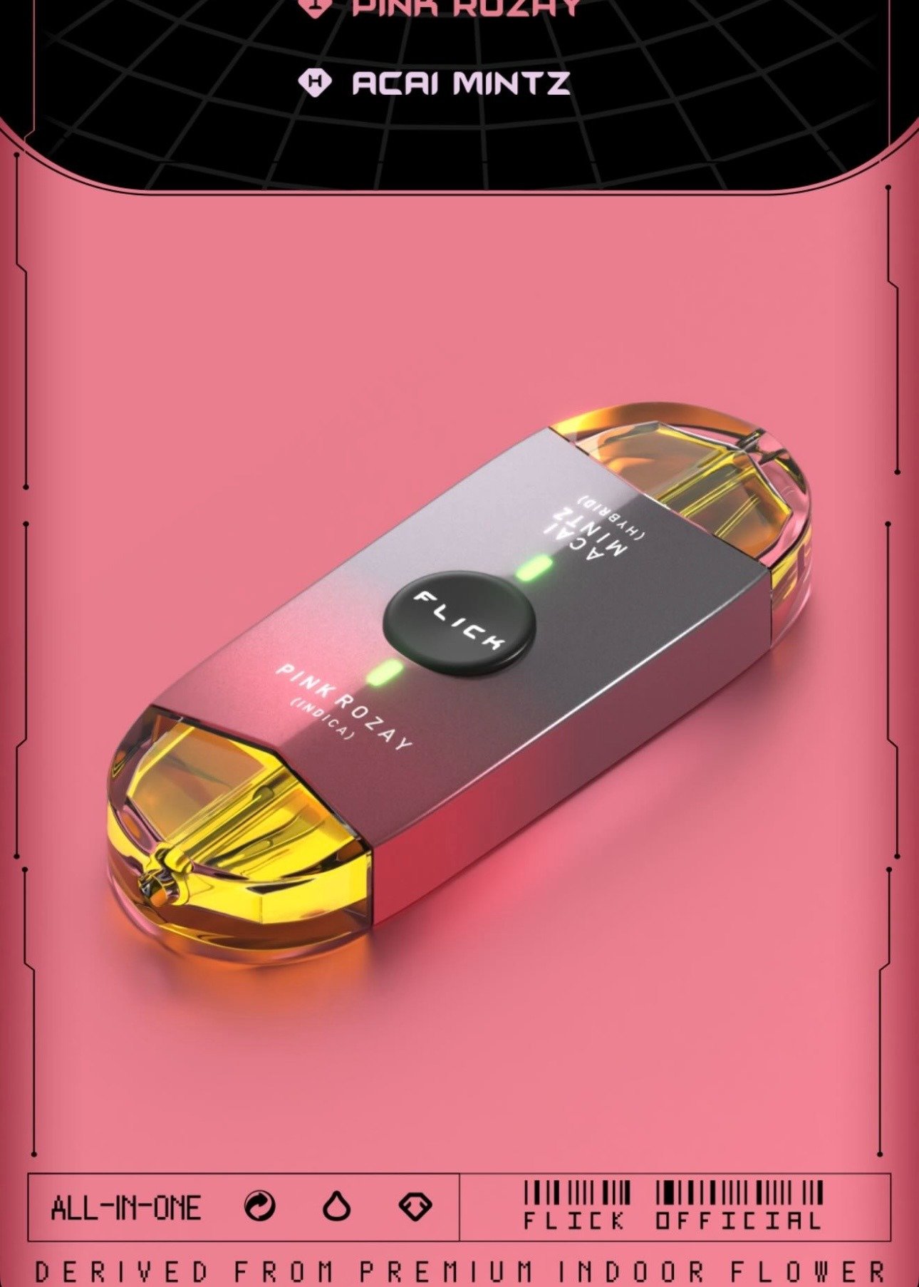 Flick 2G Pen Pink Rozay (Indica) X Acai Mintz (Hybrid) Flick 2G Pen Pink Rozay (Indica) X Acai Mintz (Hybrid)